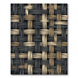 Black and Tan Woven Geometric Area Rug