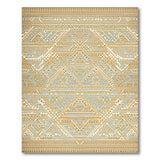 Teal Gold Geometric Heritage Tribal Rug