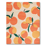 Orange Vibrant Peach Fruit Pattern Area Rug