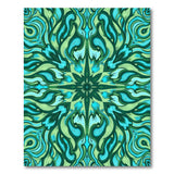 Teal Swirl Mandala Abstract Area Rug