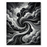 Swirling Storm Clouds Black White Area Rug