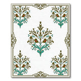 Blue and Teal Traditional Persian Teal Floral Medallion Persian Area Rug