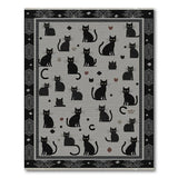 Black Cat Silhouette Southwestern Rug