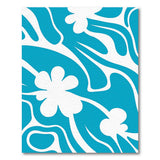 Teal Hibiscus Wave Area Rug