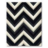 Black White Chevron Zigzag Area Rug
