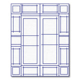 Blue Framed Geometric Panel Area Rug