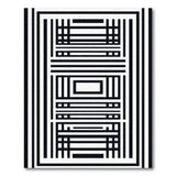 Bold Black White Geometric Line Area Rug