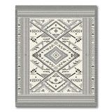 Black and White Black White Tribal Geometric Area Rug