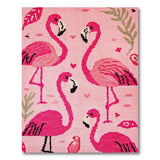 Whimsical Pink Flamingo Shag Area Rug
