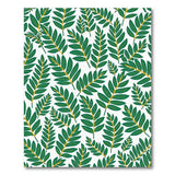 Vibrant Green Leaf Print Area Rug