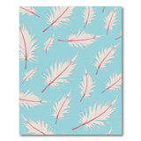 Light Blue Pink-Tipped Feather Pattern Rug