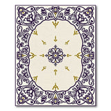 Ornate Purple Gold Floral Border Area Rug