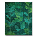 Emerald Green Abstract Leaf Area Rug