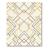 Modern Geometric Beige Area Rug with Gold Rust Lines