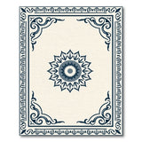 Ornate Navy Mandala Cream Area Rug