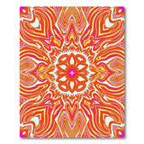Vibrant Orange Mandala Area Rug