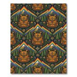 Rainbow Backpack Mountain Boho Area Rug