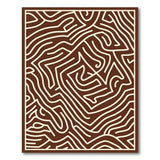 Brown Tan Maze Labyrinth Area Rug