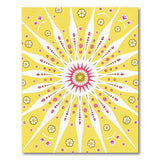 Playful Yellow Sunburst Floral Kids Rug