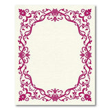 Ornate Pink Floral Bird Border Area Rug