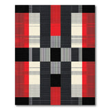 Multi-color and Patterns Bold Red Black Geometric Grid Area Rug