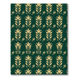 Emerald Green Golden Floral Vintage Area Rug