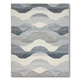Textured Blue Wave Area Rug