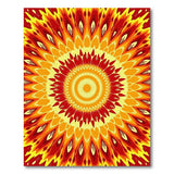 Fiery Mandala Sunburst Area Rug