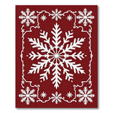 Red Ornate Red Snowflake Area Rug