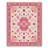 Vibrant Pink Medallion Persian Area Rug