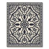 Intricate Black Persian Medallion Area Rug