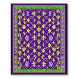 Purple Fleur-de-Lis Multi-Color Area Rug