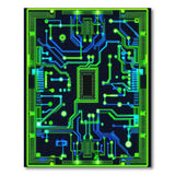 ODIKA Washable Cyberpunk Circuit Board Area Rug - Low Pile Tech Gamer Decor