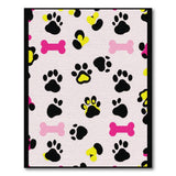 Cute Pink Paw Prints Bones Area Rug