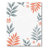 Grey Coral Leaf Frame Area Rug