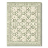 Sage Green Geometric Diamond Area Rug