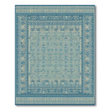 Teal Ivory Geometric Heritage Rug