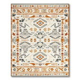 Southwestern Geometric Beige Grey Rust Area Rug