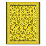 Yellow Vibrant Yellow Abstract Swirl Area Rug