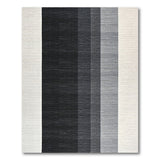 Bold Black Grey Vertical Stripe Rug