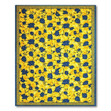 Yellow Sunflower Floral Area Rug with Navy Centers