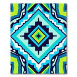 Bold Teal Diamond Geometric Area Rug