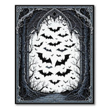 Gothic Bat Swarm Arched Window Rug