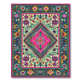 Vibrant Teal Pink Persian Area Rug