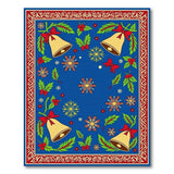 Festive Blue Persian Christmas Bells Holly Rug