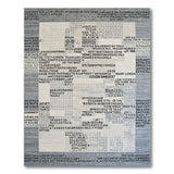 Grey Geometric Text Overlay Area Rug