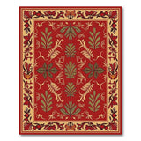 Red Traditional Persian Rug with Ornate Floral Border