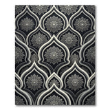 Ornate Black White Mandala Arch Rug