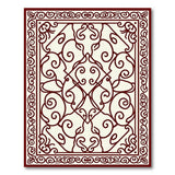 Red Ornate Red Border Persian Area Rug