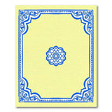 Blue Lotus Mandala Area Rug with Ornate Border